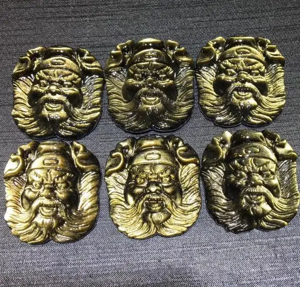 Натуральный мексиканский золотой камень Tianshi Zhongtou подвеска головы счастливый