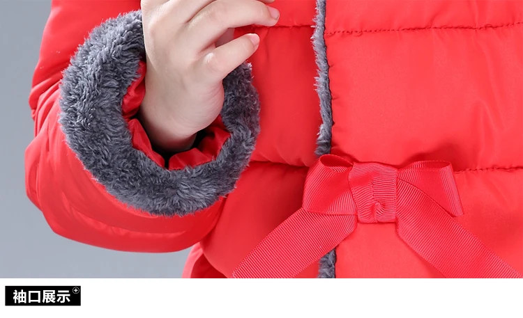 2017 Зима Новорожденных Девочек Хлопок Вниз Твердые Лук С Капюшоном Дети