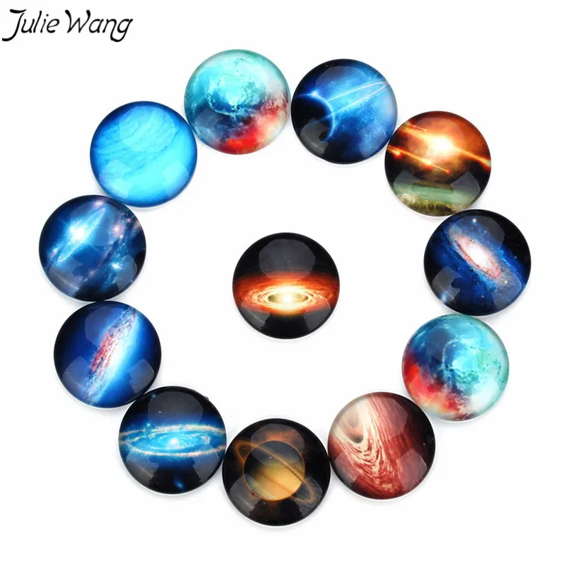 Круглые стеклянные кабошоны Julia Wang круглые яркие в стиле ретро 20 шт. | Украшения и
