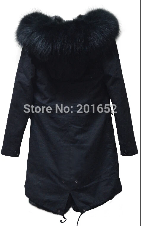 Парка женская меховая пальто болотного цвета с подкладкой из натурального меха