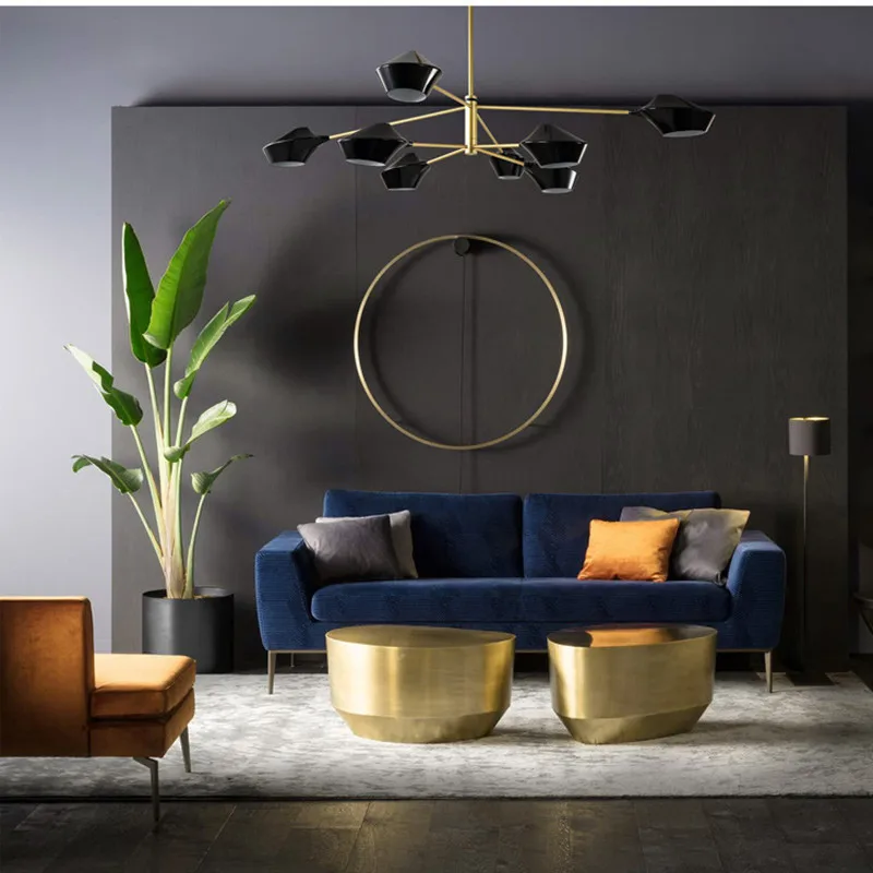 

Modern Loft Designer Rotatable Heads Led Chandelier Art Minimalist Case Bedroom Living Room Hotel Suspension Light Fixtures