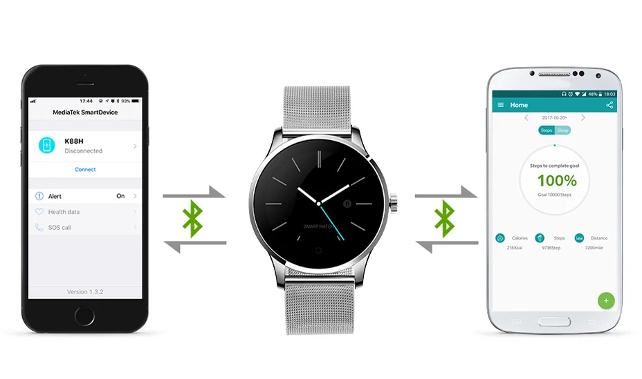 K88H Смарт часы для мужчин водонепроницаемый Bluetooth Smartwatch трек Монитор сердечного ритма шагомер наручные часы для Android IOS pk Xiaomi