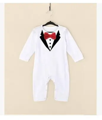 One-Piece Baby Boy Suit Gentleman Romper Spring Autumn Model Climb Clothes Toddler Black White boys Clothing |