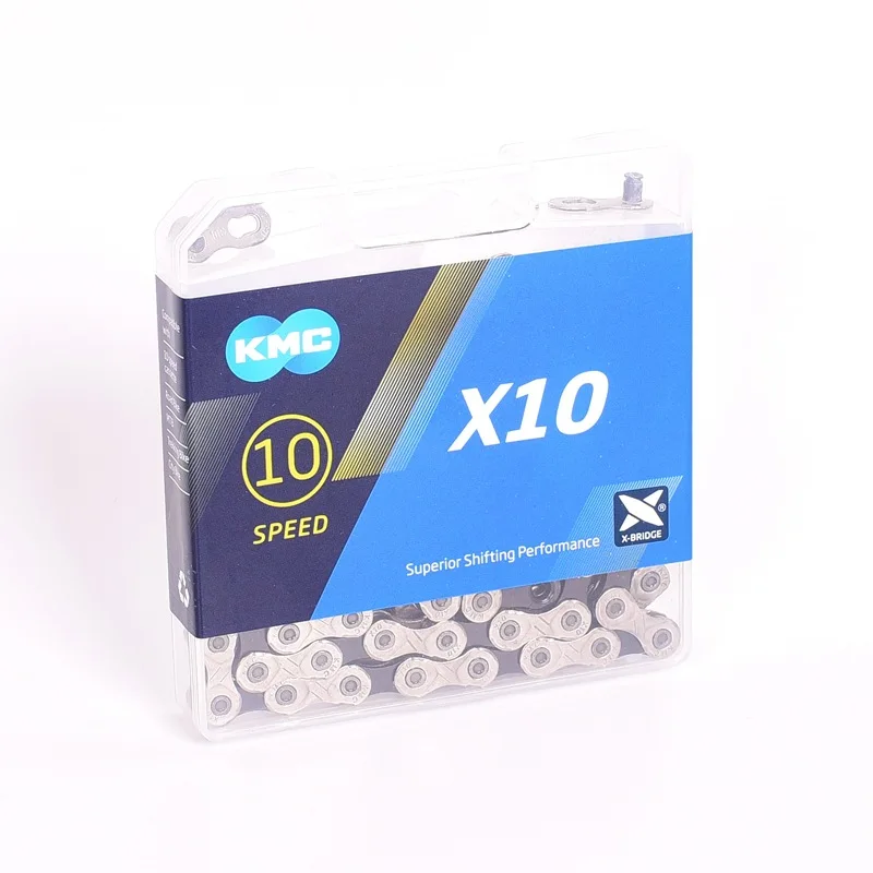 KMC X10 велосипедная цепь 10 скоростных 116 звеньев с быстрой связью Сверхлегкий 265 г MTB горный велосипед цепь дорога 10 переменная коробка