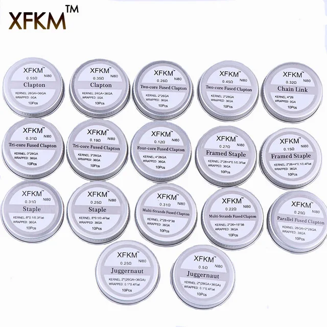 Xfkm (MS) ni80 нихром высокой плотности Клэптон готовые катушки для электронных