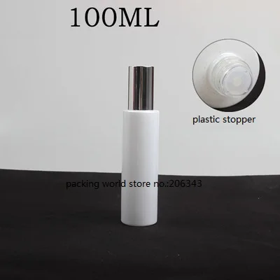 white 100 мл матовое/зеленое/синее/белая стеклянная бутылка Блестящая серебряная Пластиковая Крышка Пробка для сыворотки/лосьона/эмульсии/тонера косметическая упаковка - Цвет: white