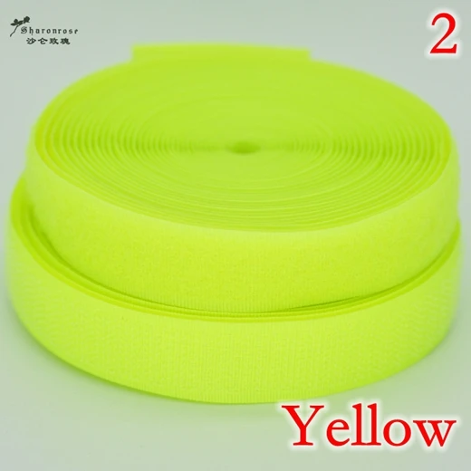 2 Yellow 20 мм, 2 ярдов/партия, Цветная Клейкая застежка-крючок и петля, лента, пришивная застежка, Швейные аксессуары для домашней одежды, сумка sh - Цвет: 2 Yellow