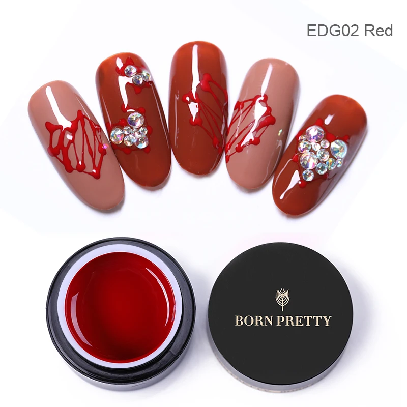 BP-EDG02 Red BORN PRETTY эластичный рисунок Гель-лак для ногтей 5 мл Паучья живопись замочить от УФ-Гель-лак для нейл-арта проволочный лак - Цвет: BP-EDG02 Red