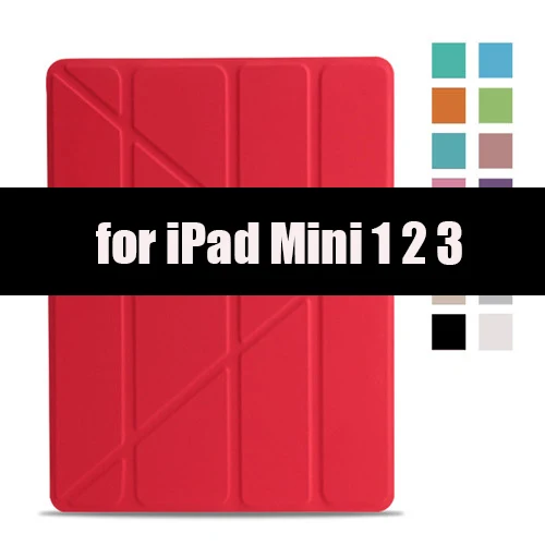 ТПУ Мягкий смарт-чехол для Ipad mini 4 5, Aiyopeen флип-подставка из искусственной кожи авто Пробуждение/спящий чехол для Ipad mini 1 2 3 Чехол - Цвет: Red-123