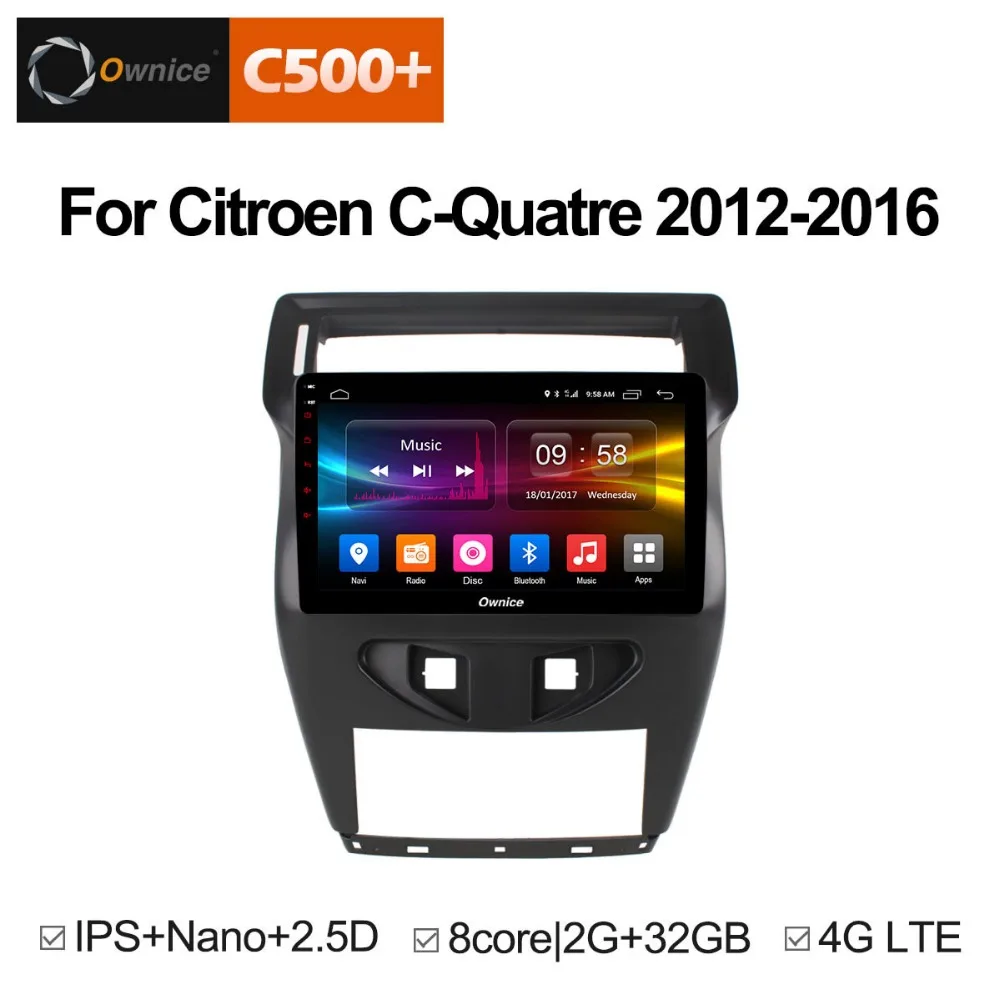 Ownice C500 + 10 1 &quotOcta Core Android 8 автомобиль DVD gps Navi Радио для Citroen C quatre 2012 2016 Поддержка 4G SIM
