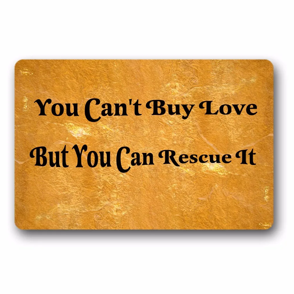 

Entrance Floor Mat Non-slip Doormat You Can't Buy Love But You CaOutdoor Indoor Rubber Mat Non-woven Fabric Top 15.7x23.6 Inch