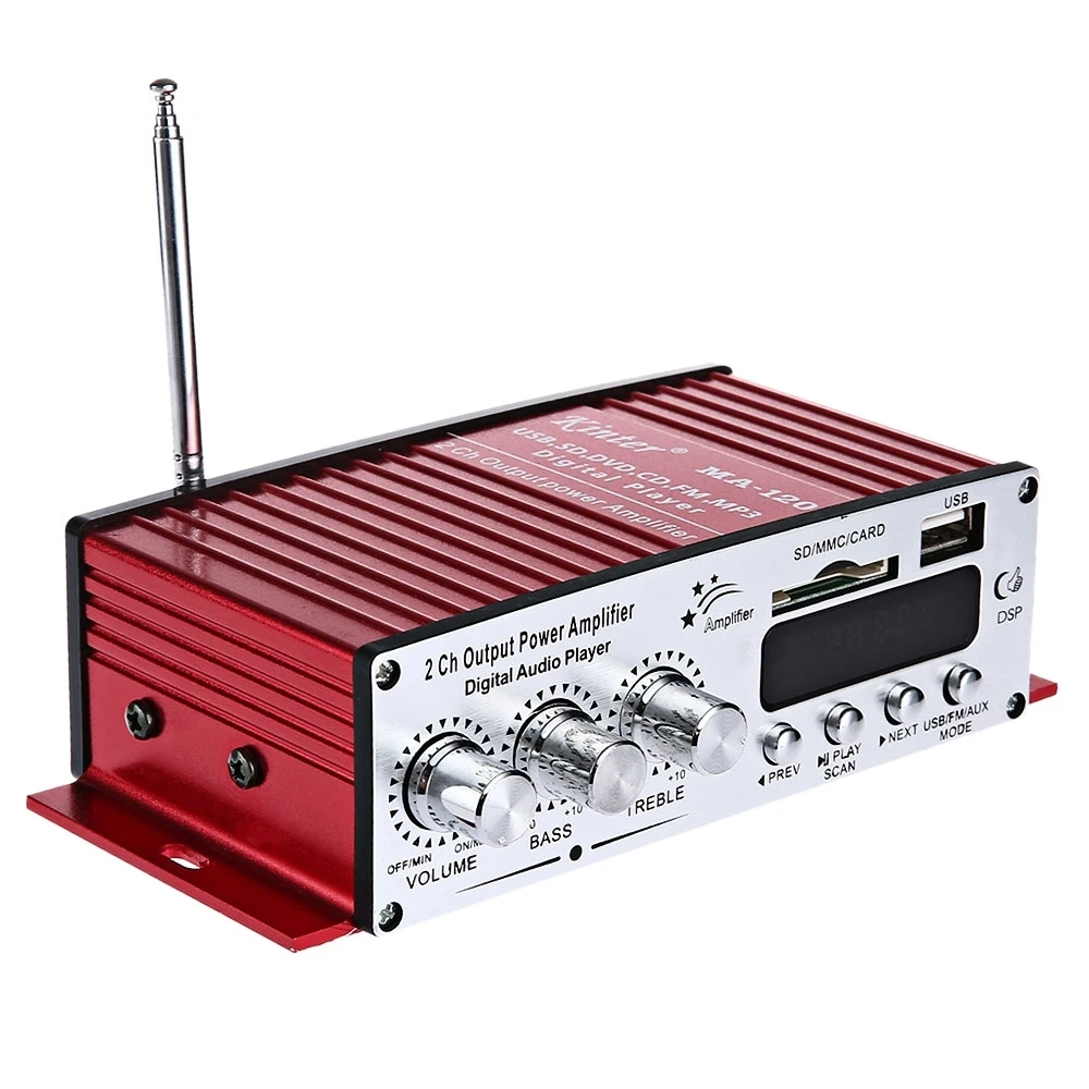 Kinter ма 120 Портативный 12 В Hi Fi аудио усилитель Динамик Поддержка FM USB Вход с 3 5 мм AUX