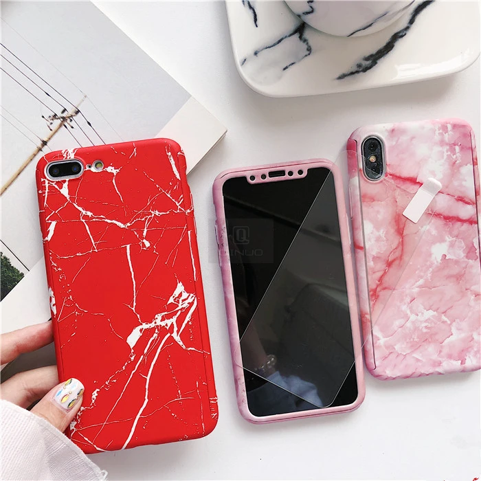 Чехол для телефона QINUO с мраморным камнем 360 градусов iPhone 11 Pro Max X XR XS 6 6S 7 8 Plus 5 5s SE