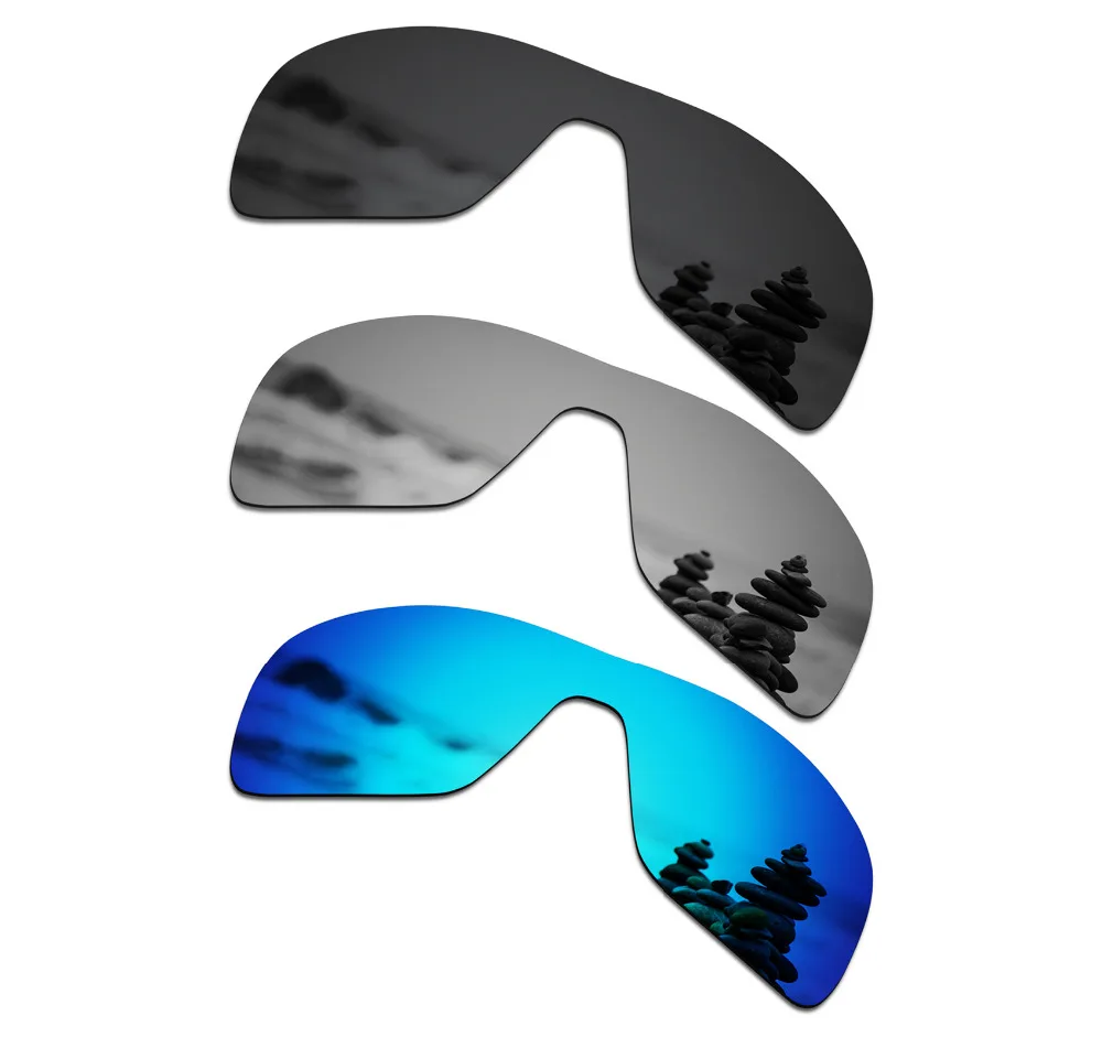 

SmartVLT 3 Pieces Polarized Sunglasses Replacement Lenses for Oakley Turbine Rotor Stealth Black & Silver Titanium & Ice Blue