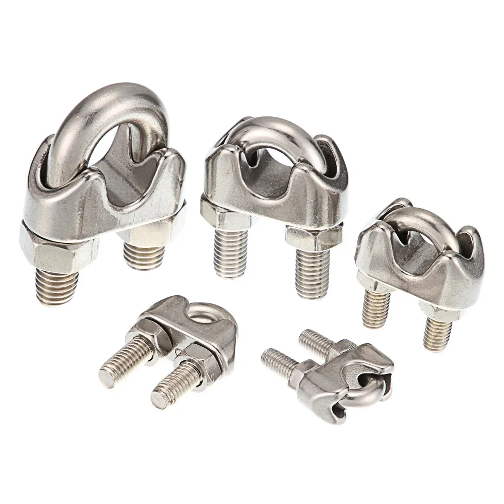 Серебристая проволочная веревка типа U болт из нержавеющей стали A2 10 шт. зажим M2 M3