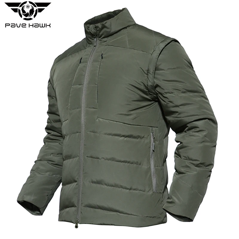 Men Winter Warm Down Coats Multi-purpose Zipper Pockets Waterproof Adjustable Sleeve cold-proof Jackets Sports Outerwear | Спорт и