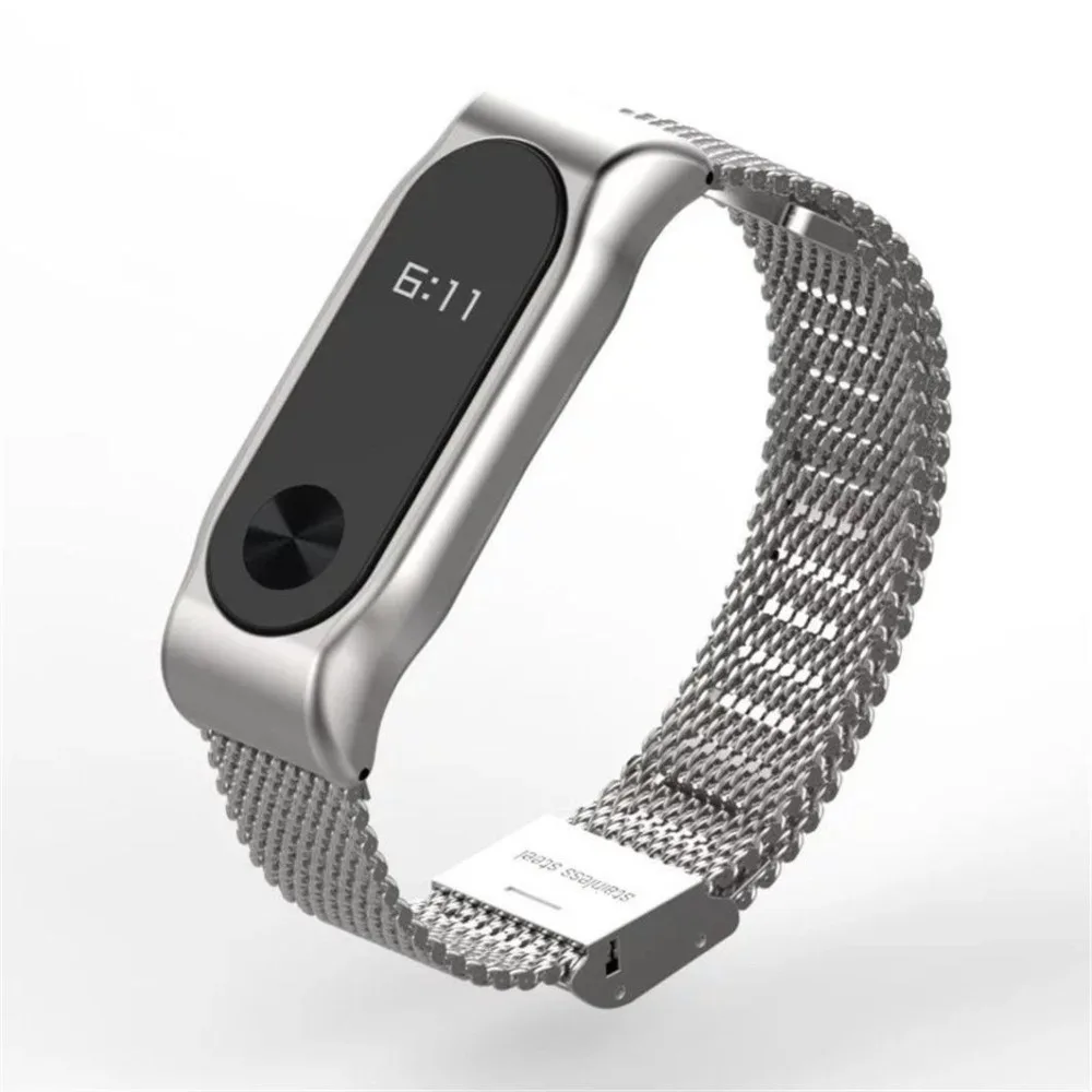 Mi Band 2 ремешок mi lan из нержавеющей стали для Xiao band часов сетчатый металлический