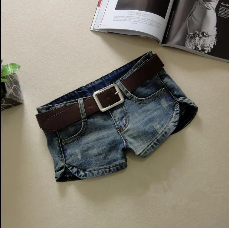 

New Womens Skinny Denim Shorts Stretchy Low Waist Washed Mini Jeans Shorts S/2Xl Female Summer Jeans Shorts Without Belt J2884