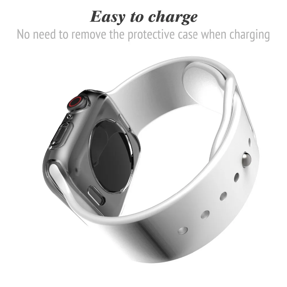 2018 силиконовый мягкий чехол для Apple Watch series 4 44 мм 40 защитные чехлы из ТПУ часов