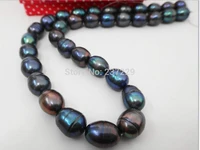 hot wholesale price free shippinghuge 1810x12 5mm natural tahitian genuine black peacock blue pearl necklace