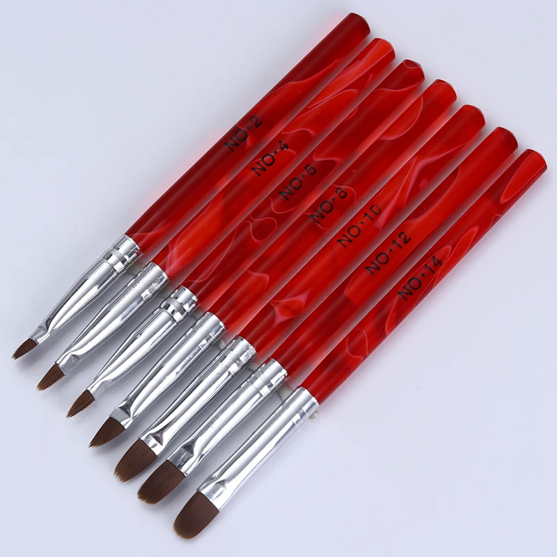 7 шт. ногтей Французский Маникюр Уф Гель Соболь набор Кистей|french brush|nail brushbrush set