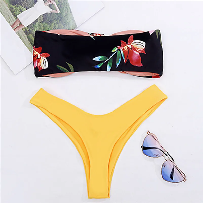 Бикини 2019 сексуальный женский комплект бикини с пуш-ап принтом Мягкий Купальник