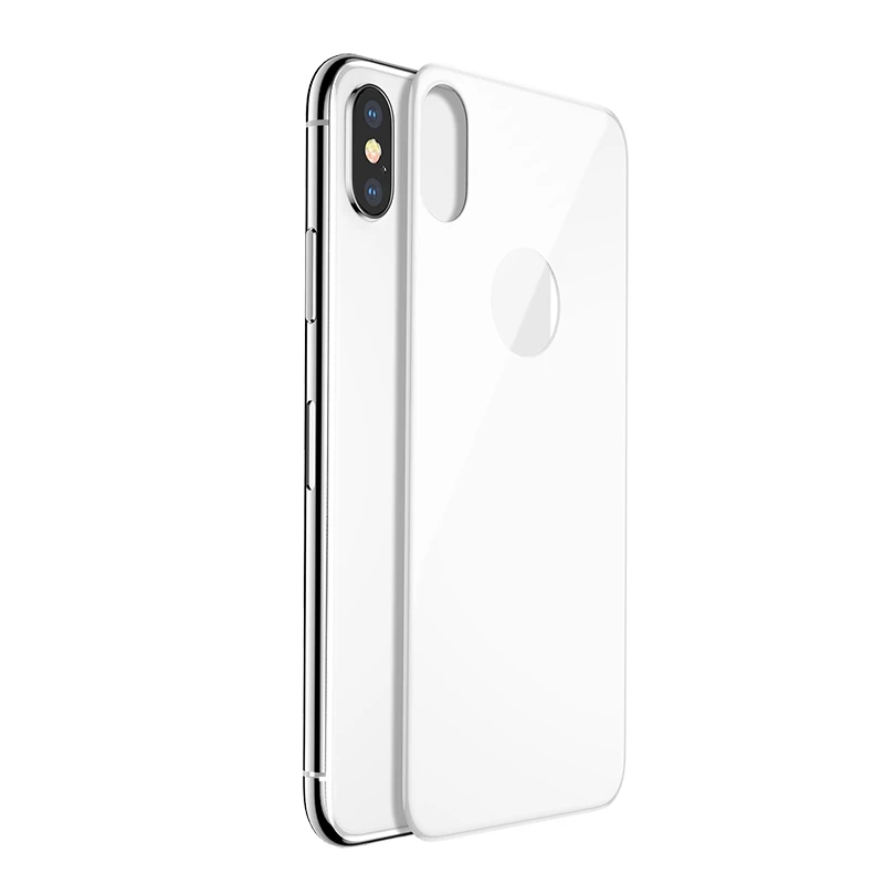 Задняя пленка Baseus для iPhone X закаленное стекло 4D полная поверхность задняя крышка стеклянная пленка для экрана iPhone X задняя крышка Защитная пленка - Цвет: Серебристый