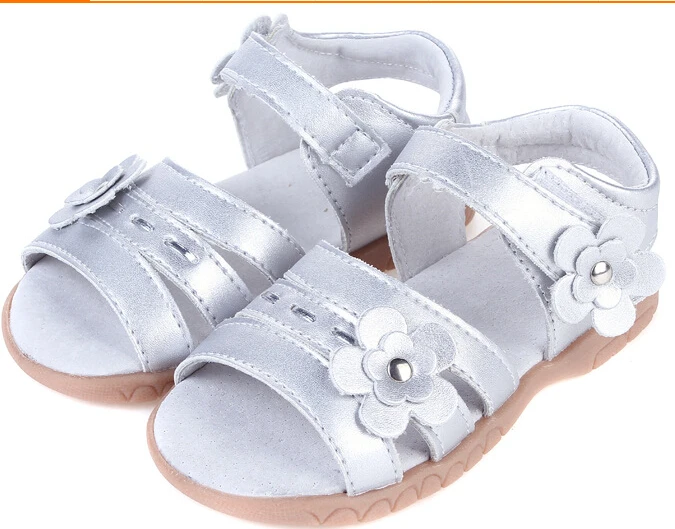 Сандалии для девочек из натуральной кожи цвет белый розовый красный летние туфли