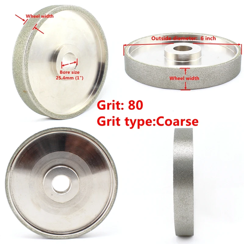 6 &quotдюймовый Grit 46 1000 перед алмазное шлифовальное колесо с покрытием диаметр