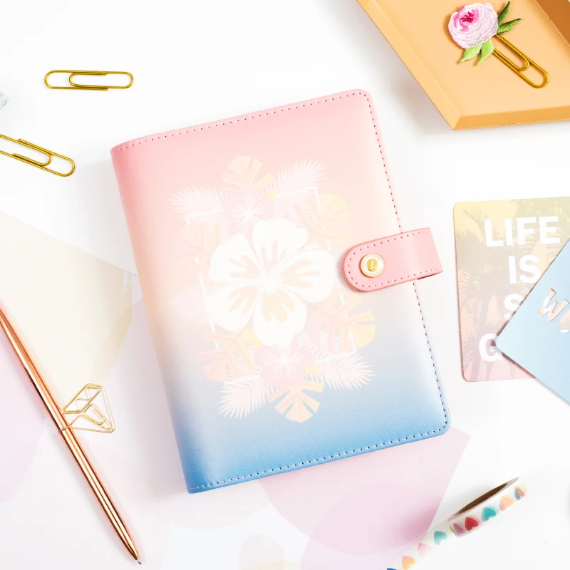 Милый офис школы кожаный переплет 6 отверстий спираль ноутбуков канцелярские