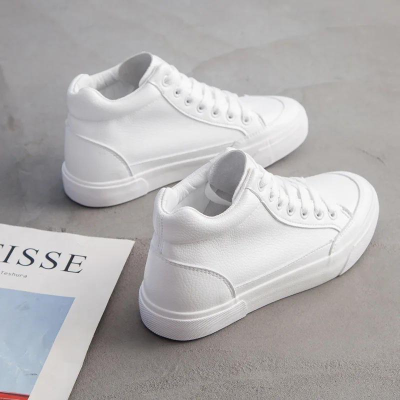 SWYIVY Chaussure Femme White Shoes Woman Autumn Women Sneakers New Ladies Shoe Solid Sneakers For Women High Top Sneaker