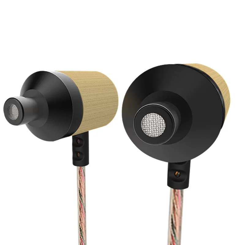 100% оригинал KZ ED7 бамбуковые наушники с эффектом дерева микрофоном 3 5 мм HD HiFi в ухо