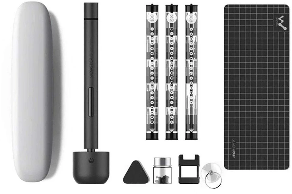 

1F Pro Mini Electric Screwdriver Rechargeable Cordless Power Screw Driver Kit with LED Light Lithium Battery Operated