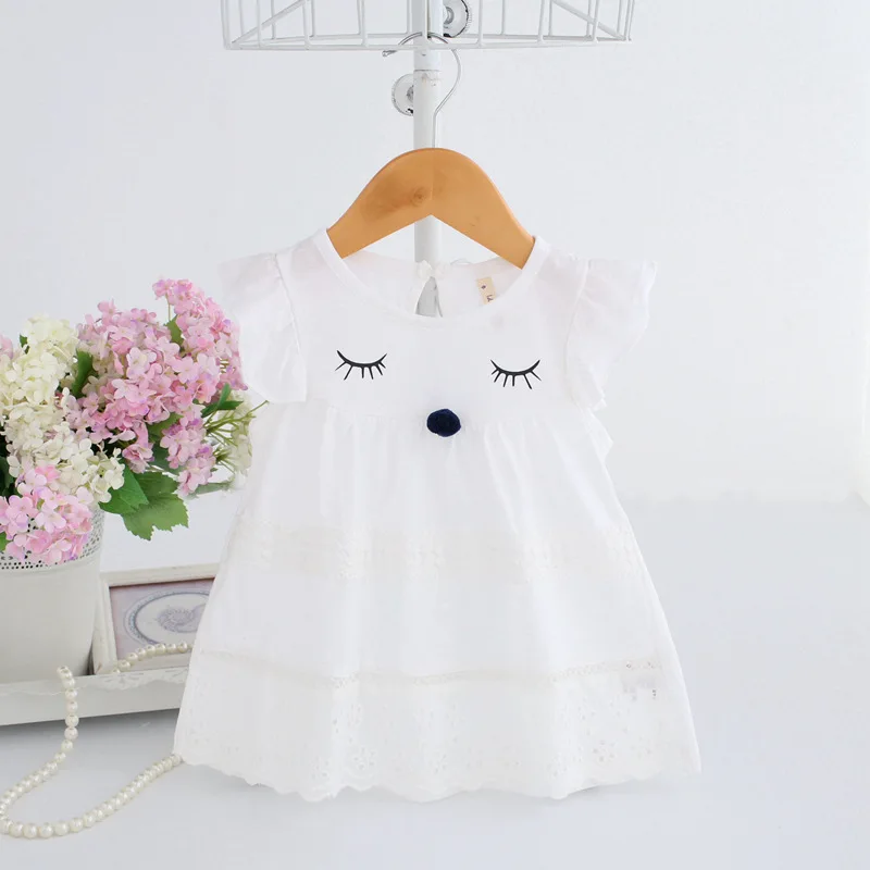 Детское летнее хлопковое платье с рукавами фонариками| |