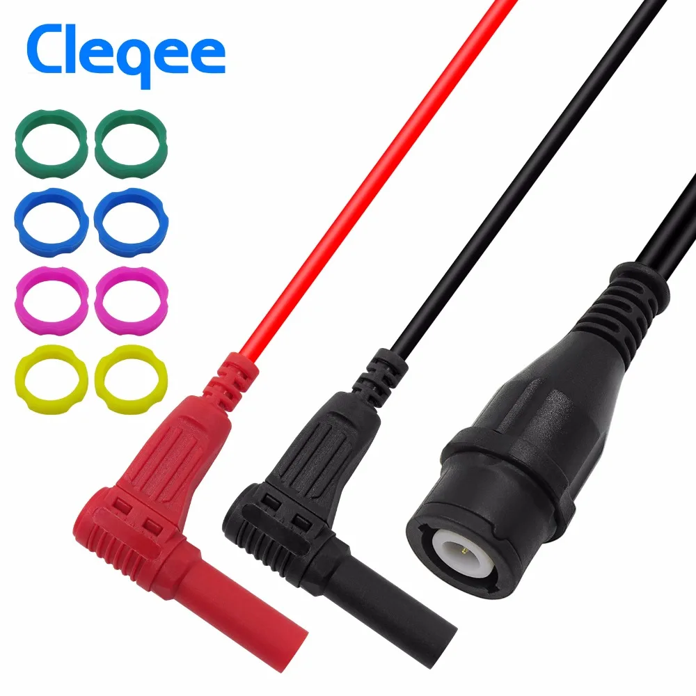 Cleqee P1207 BNC штекер к 4 мм Прямоугольный Банановый коаксиальный кабель осциллограф
