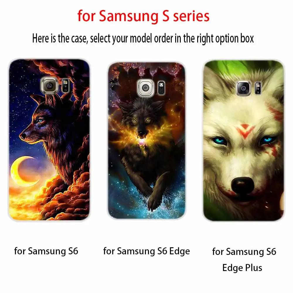 Мягкий чехол Fierce Snow Wolf для Samsung Galaxy S7 Edge S8 S9 S10 S11 S20 S21 Plus Lite E Ultra|Бамперы| |