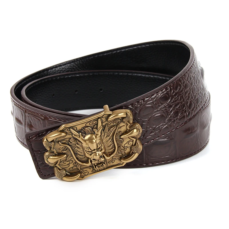 Aburo новые джинсы riem ковбой Классический Крокодил stijlvolle riemen mannen glad gesp taille riem джинсы