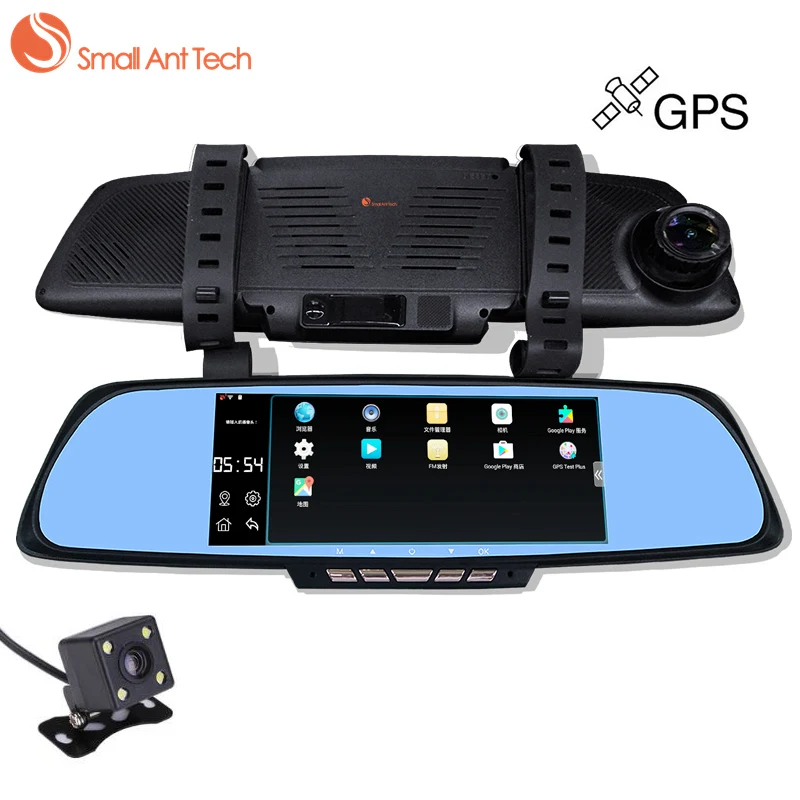 Smallanttech FHD 1080 P автомобиля Зеркало заднего вида DVR Камера GPS видео Регистраторы