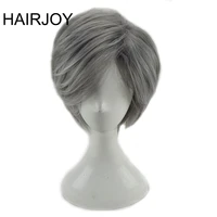 hairjoy synthetic hair grey cosplay wigs short straight high temperature fiber costume wig