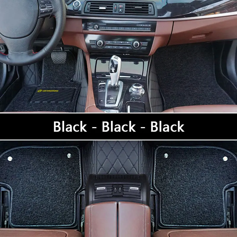Автотовары Коврики для авто автотовары аксессуары для авто 3D коврик из эко-кожи в салон автомобиля для Audi A6 1994- C4 C5 C6 C7 C8 полный комплект на весь салон автомобиля, 6 различных цветов на ваш вкус - Название цвета: BLACK-BLACK-BLACK