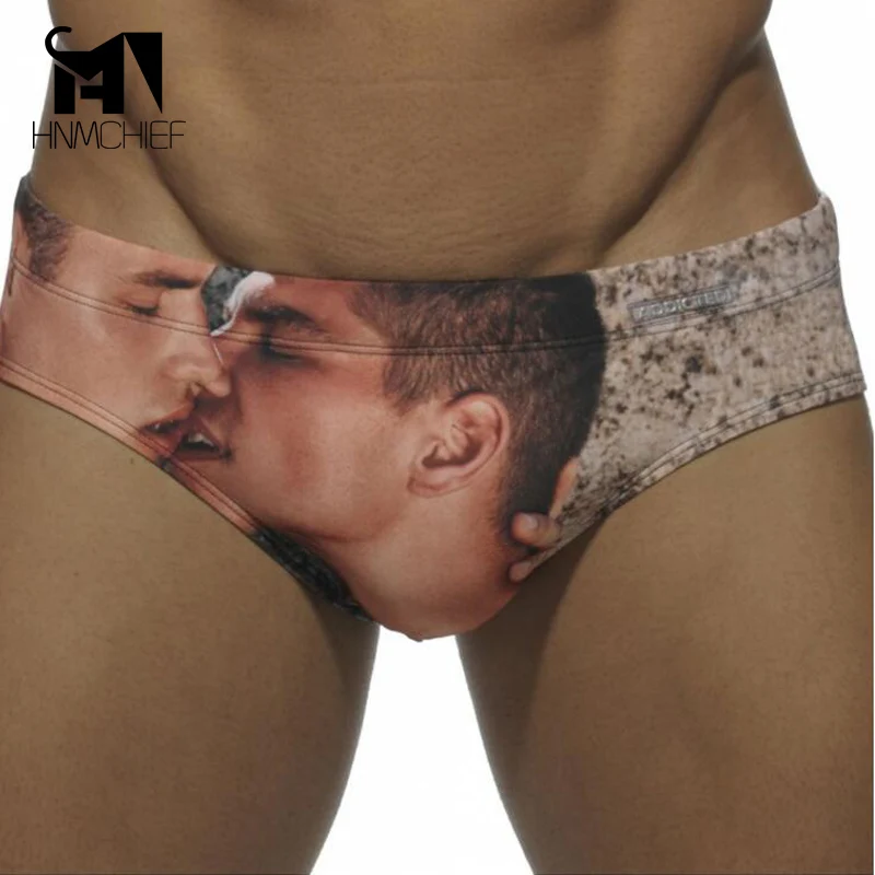 Мужские трусы брифы из нейлона и спандекса синие однотонные дышащие сексуальное