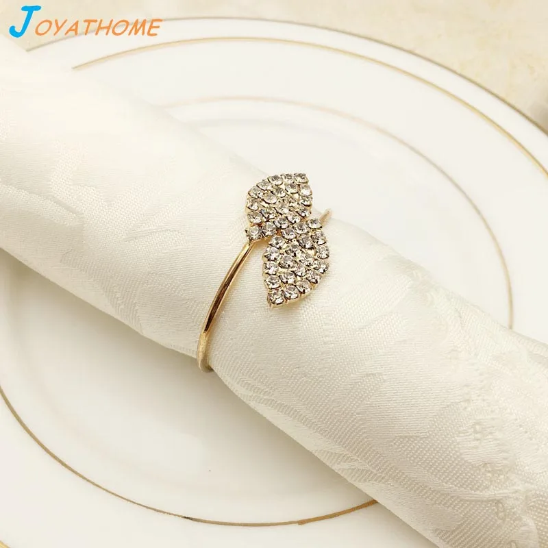 Joyathome Изысканный High End форма серебряного листа кольца для салфеток металлическая