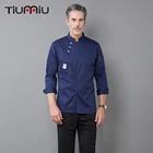 Профессиональная Униформа шеф-повара для ресторана, унисекс, куртка с длинным рукавом для поварская одежда, кухни, пекарни, кафе, отеля