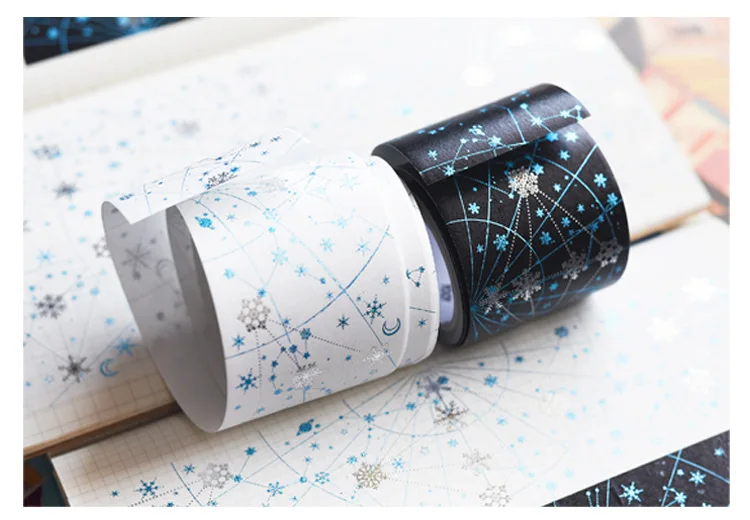 50 мм широкий звезда снег бронзового цвета лента для декорации Washi DIY планировщик для скрапбукинга изоляционная лента с выпуском Бумага
