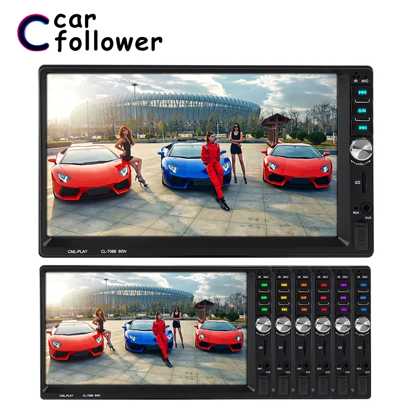 Автомагнитола 2 Din автомобильный стерео сабвуфер аудиоплеер Bluetooth FM SD AUX USB