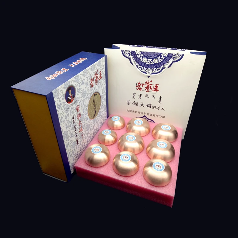 Blessfun 9 Банок/набор красная медь китайский Медицинский Вакуумный массажер для