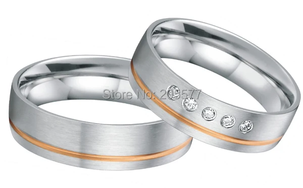 

custom size rose gold plating inlay Western Wedding band Ring Sets His and Hers