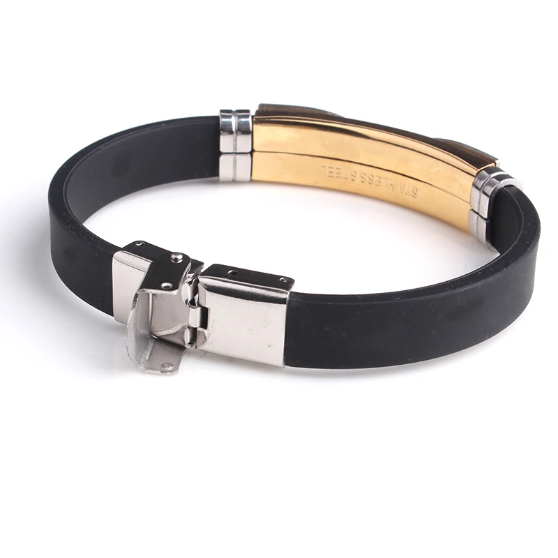 Золотой цвет крест силиконовые 316L браслеты из нержавеющей стали для мужчин |