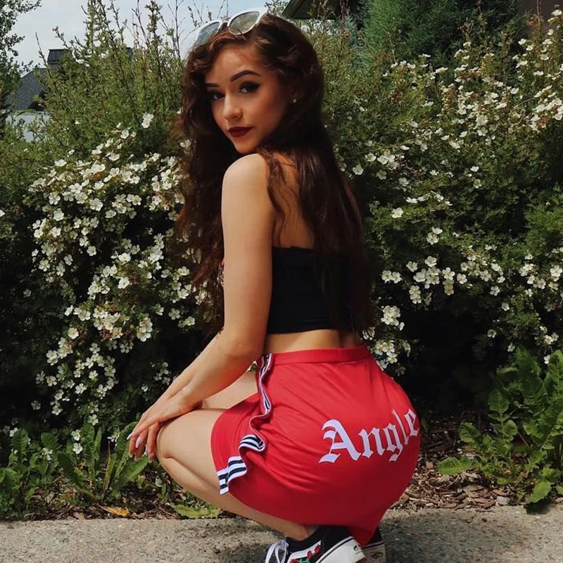 Button Hollow Out Split High Waist Short Skirts Women Striped Angle Letter Sexy Ladies Bodycon Mini Skirt Summer 2018 College | Женская