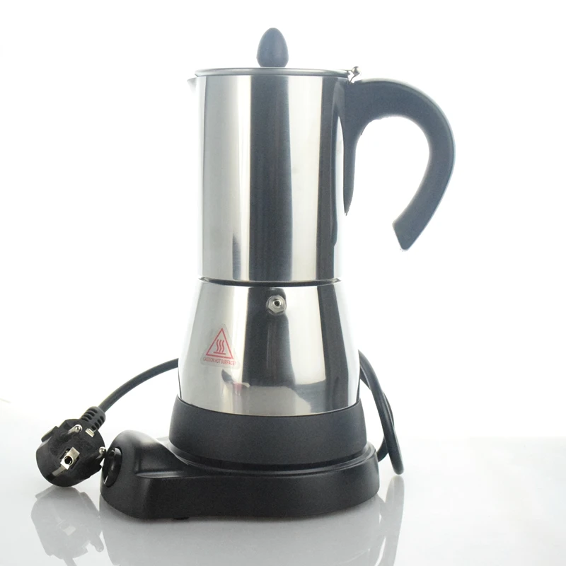 Электрическая кофеварка для эспрессо 1 6 чашек Moka Pots 220 в евро вилка 304 нержавеющая